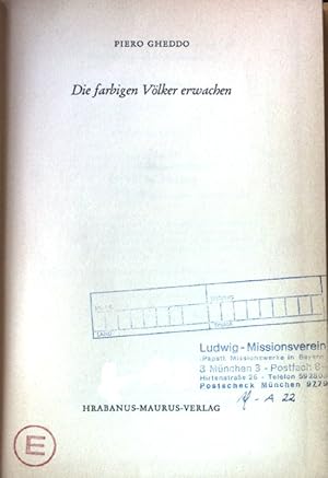 Seller image for Die farbigen Vlker erwachen. for sale by books4less (Versandantiquariat Petra Gros GmbH & Co. KG)