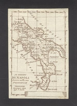 Il Regno di Napoli diviso nelle sue provincie.