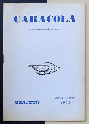 Bild des Verkufers fr Caracola. Revista malaguea de poesa. n225-226, ao XIX, julio-agosto. 1971. zum Verkauf von Il Tuffatore