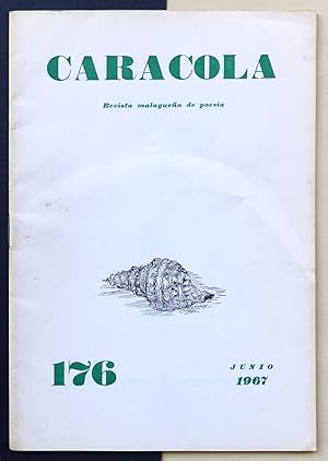 Bild des Verkufers fr Caracola. Revista malaguea de poesa. n176, ao XV, junio 1967. zum Verkauf von Il Tuffatore