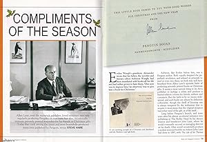 Imagen del vendedor de Penguin & Allen Lane's Compliments of The Season. The Rarest and Most Beautifully Produced Items Ever Published by Penguin. This is an original article separated from an issue of The Book & Magazine Collector publication, 2006. a la venta por Cosmo Books