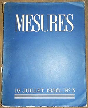 Imagen del vendedor de Mesures - 15 juillet 1936 - N 3 - Comit de rdaction : Henry Church, Bernard Groethuysen, Henri Michaux, Jean Paulhan, Giuseppe Ungaretti a la venta por JLG_livres anciens et modernes