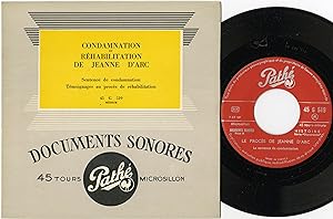 "CONDAMNATION et RÉHABILITATION de JEANNE D'ARC" Disque EP 45tours original français NM
