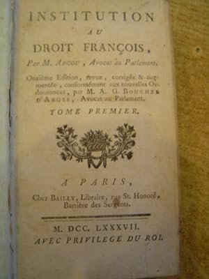 Institution au droit Français (2 tomes)
