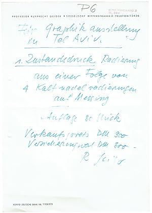 Bild des Verkufers fr Eigenh. Brief mit Unterschrift. zum Verkauf von Kotte Autographs GmbH