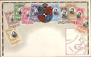Wappen Briefmarken Litho Rumänien, rumänische Briefmarken