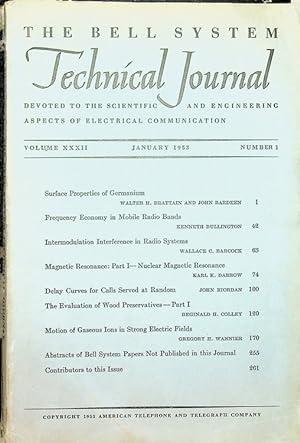 Surface Properties of Germanium IN The Bell System Technical Journal Volume XXXII Jan 1953, Number 1