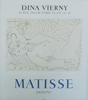 "MATISSE : DESSINS / EXPOSITION 1970" EXPOSITION DINA VIERNY Paris (1970) / Affiche originale ent...