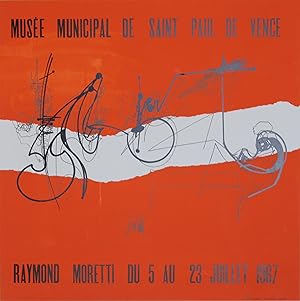 "Raymond MORETTI: EXPOSITION MUSÉE MUNICIPAL DE SAINT PAUL DE VENCE 1967 (ORCHESTRE DE JAZZ)" Aff...