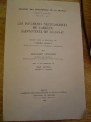 Obituaires Les documents nécrologiques de l'Abbaye Saint-Pierre de Solignac