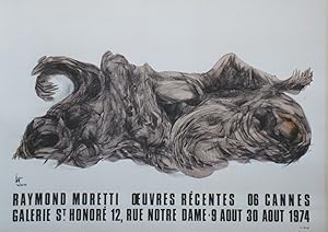 "RAYMOND MORETTI : OEUVRES RÉCENTES CANNES 1974" EXPOSITION GALERIE ST-HONORÉ Cannes (1974) / Aff...
