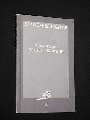 Seller image for Programmbuch 184 Akademietheater Wien 1997/98. SZENEN EINER EHE von Ingmar Bergman. Insz.: Dieter Giesing, Bhnenbild: Rolf Glittenberg, Kostme: Falk Bauer, Musik: Janusz Stoklosa. Mit Ernst Sttzner (Johan), Drte Lyssewski (Marianne), Regina Sttzel, Maria Happel, Franz J. Csencsits, Gertraud Jesserer, Veronika Plichta, Johanna Grubner, Katharina Kotanko, Nela Pichl, Tristan Harfner (Stckabdruck) for sale by Fast alles Theater! Antiquariat fr die darstellenden Knste