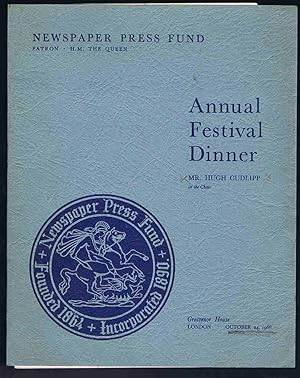 Imagen del vendedor de Newspaper Press Fund Annual Festival Dinner 1968 a la venta por Lazy Letters Books