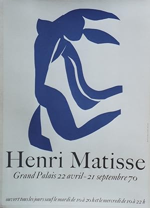 "HENRI MATISSE : EXPOSITION GRAND PALAIS Paris (1970)" Affiche originale entoilée / Sérigraphie M...
