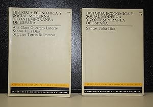 Bild des Verkufers fr Historia econmica y social moderna y contempornea de Espaa. Obra completa en dos tomos + Programa de Historia econmica y social moderna y contempornea de Espaa, curso 91/92. zum Verkauf von MUNDUS LIBRI- ANA FORTES