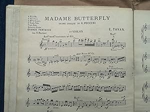 TAVAN E. Grande Fantaisie Madame Butterfly Puccini Orchestre 1906