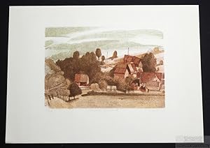 Lithographie: Sächsische Landschaft.