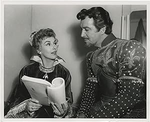 Bild des Verkufers fr Quentin Durward (Original photograph of Robert Taylor and Kay Kendall from the set of the 1955 film zum Verkauf von Royal Books, Inc., ABAA
