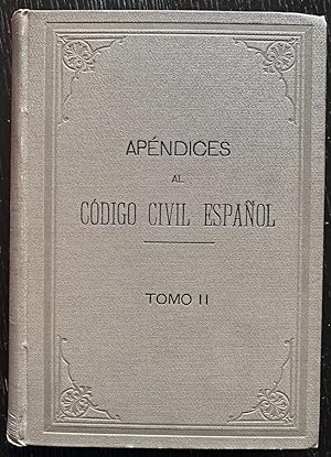 Imagen del vendedor de APENDICES AL CODIGO CIVIL. Tomo II a la venta por Fbula Libros (Librera Jimnez-Bravo)
