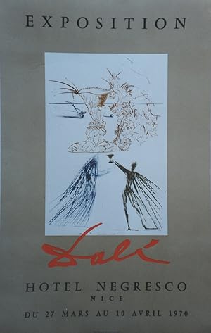 "DALI : EXPOSITION HÔTEL NEGRESCO 1970" Affiche originale entoilée / Offset BOROWSKY + CO. FÜR OR...