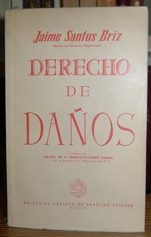 Imagen del vendedor de DERECHO DE DAOS. Prlogo de D. Francisco Bonet Ramn a la venta por Fbula Libros (Librera Jimnez-Bravo)