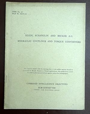 CIOS File No. XXVI - 66. Klein, Schlanglin and Becker A.G. Hydraulic Couplings and Torque Convert...