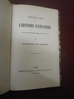 Principaux faits de l'histoire d'Abyssinie . (D'après les annales abyssiniennes, traduites par Ja...