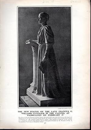 Bild des Verkufers fr PRINT: "New Statue of Frances E. Willard, Unveiled in the Capitol at Washington".Photo from Harper's Weekly; February25, 1905 zum Verkauf von Dorley House Books, Inc.