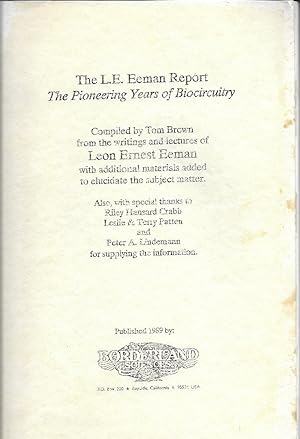 Immagine del venditore per The L.E. Eeman Report: The Pioneering Years of Biocircuitry venduto da Trafford Books PBFA