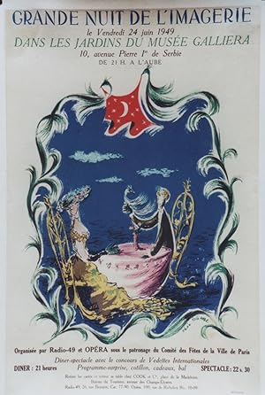 "GRANDE NUIT DE L'IMAGERIE" Affiche originale entoilée Litho TOBIASSE 1949