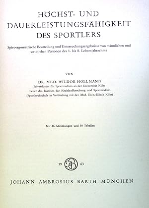 Seller image for Hchst- und Dauerleistungsfhigkeit des Sportlers. Wissenschaftliche Schriftenreihe des deutschen Sportbundes, Band 5 for sale by books4less (Versandantiquariat Petra Gros GmbH & Co. KG)