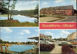 Bild des Verkufers fr Ansichtskarte / Postkarte Quickborn in Schleswig Holstein, Wohnblock, Seeblick, Freibad zum Verkauf von akpool GmbH