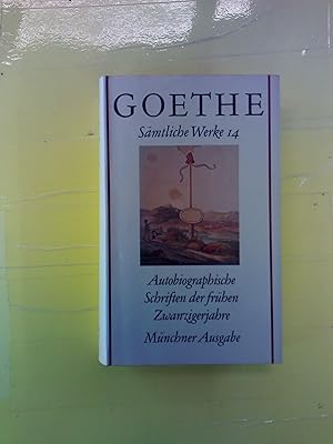 Bild des Verkufers fr Johann Wolfgang Goethe. Smtliche Werke. Band 14. Autobiographische Schriften der frhen Zwanzigerjahre zum Verkauf von biblion2