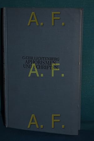 Bild des Verkufers fr Aphorismen und Schriften (Krners Taschenausgabe Band 93) zum Verkauf von Antiquarische Fundgrube e.U.