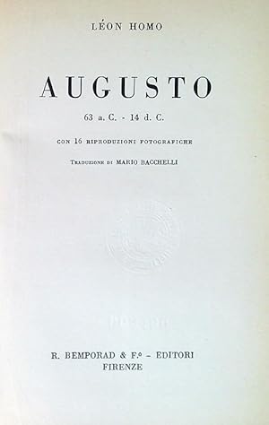 Bild des Verkufers fr Augusto 63 a.C. - 14 d.C. zum Verkauf von Librodifaccia