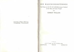 Bild des Verkufers fr Die Maschinenstrmer. Ein Drama aus der Zeit der Ludditenbewegung in England in fnf Akten und einem Vorspiel. 2.-4. Tsd. Tsd. zum Verkauf von Antiquariat & Buchhandlung Rose