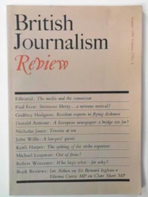 Image du vendeur pour British Journalism Review, vol.2, no.4, Summer 1991 mis en vente par Cotswold Internet Books