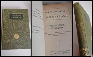 TRADUCCIONS DE GOETHE. OBRES COMPLETES DE JOAN MARAGALL 1912