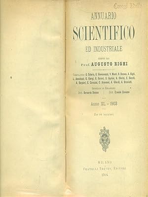 Bild des Verkufers fr Annuario scientifico ed industriale Anno XL - 1903 zum Verkauf von Librodifaccia