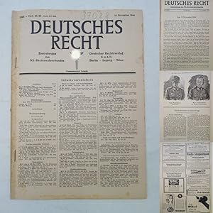 Seller image for Deutsches Recht, 14. Jahrgang, Heft 45/48, 15. November 1944. Zentralorgan des NS.-Rechtswahrerbundes * Ritterkreuztrger Major Reichsbahnrat H a n s K a l b und Major Landgerichtsrat Dr. H e r b e r t S e i t e n s t i c k e r for sale by Galerie fr gegenstndliche Kunst