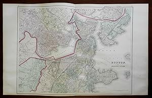 Boston detailed city plan Cambridge Massachusetts 1876-9 O.W. Gray fine map