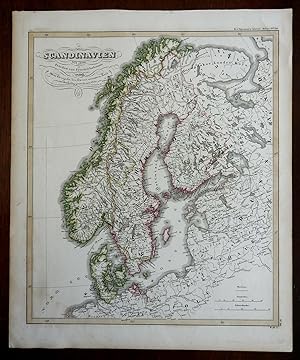 Scandinavia in 1809 Denmark Sweden Norway c. 1865 Spruner historical map