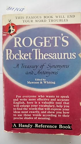 Roget`s pocket thesaurus - A Treasury of synonyms and antonyms.