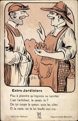 Künstler Ansichtskarte / Postkarte Entre Jardiniers, Gärtner