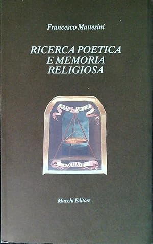 Bild des Verkufers fr Ricerca poetica e memoria religiosa zum Verkauf von Librodifaccia