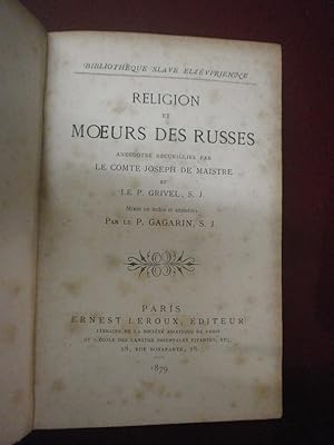 Imagen del vendedor de Religion et Moeurs des Russes. a la venta por Le livre de sable