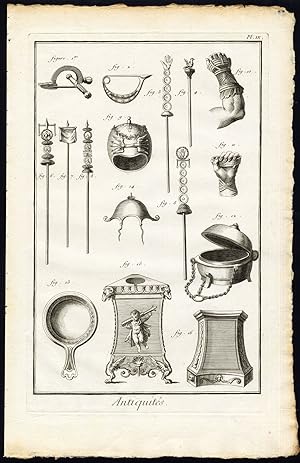 Antique Print-ANTIQUITIES-ROMAN ARTEFACT-MILITARY INSIGNIA-BUCKLE-Diderot-1751