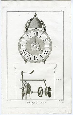 63 Antique Prints-HORLOGERIE-CLOCK MAKER-TOOLS-Diderot-Defehrt-1751