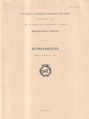 Rendiconti lincei - Supplemento serie IX vol. IX 1998
