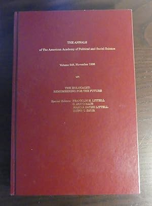 Immagine del venditore per The Annals - of The American Academy of Political and Social Science. - The Holocaust: Remembering for the Future. venduto da Antiquariat Maralt